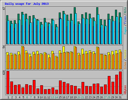 Daily usage for July 2013