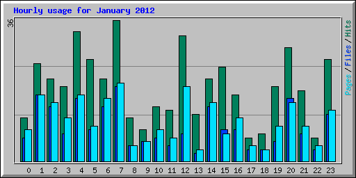 Hourly usage for January 2012