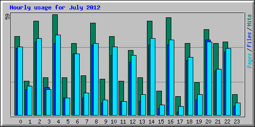 Hourly usage for July 2012