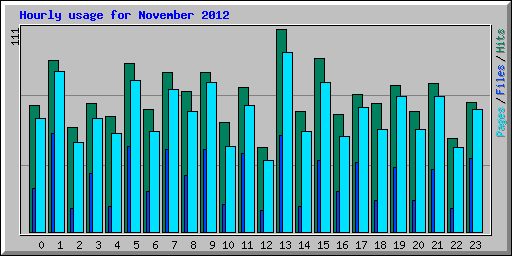Hourly usage for November 2012