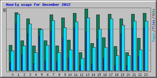 Hourly usage for December 2012