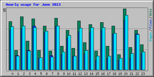 Hourly usage for June 2013