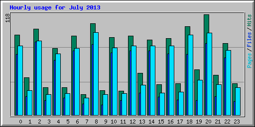 Hourly usage for July 2013
