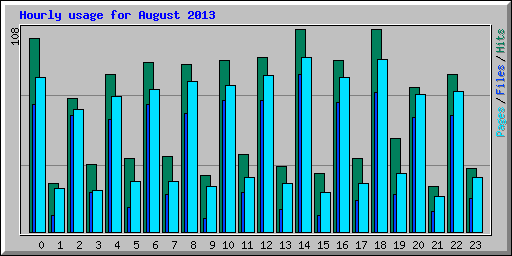 Hourly usage for August 2013
