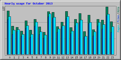 Hourly usage for October 2013