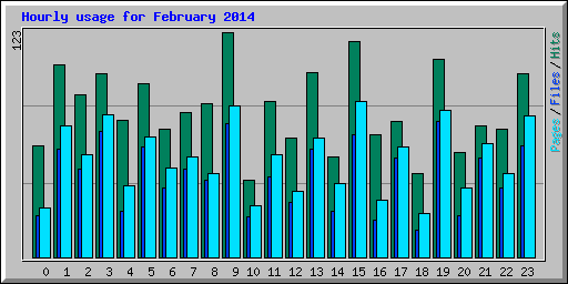 Hourly usage for February 2014