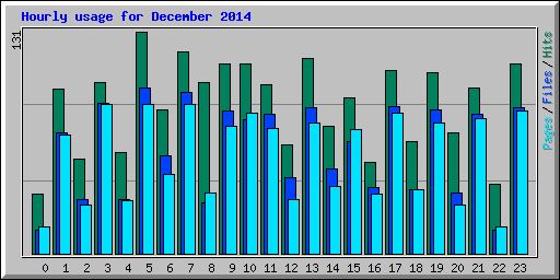 Hourly usage for December 2014