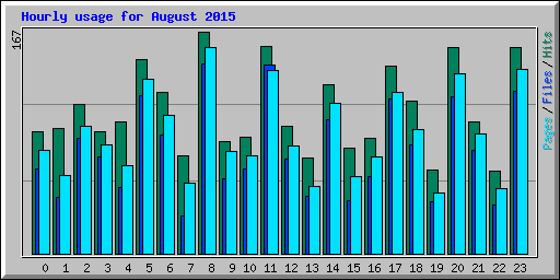 Hourly usage for August 2015