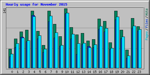 Hourly usage for November 2015