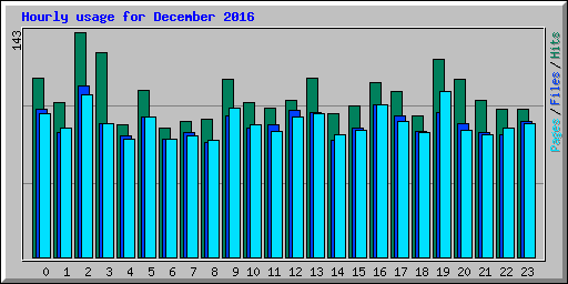 Hourly usage for December 2016