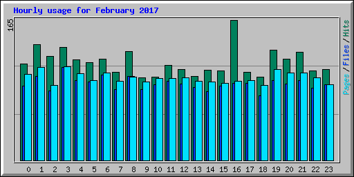 Hourly usage for February 2017
