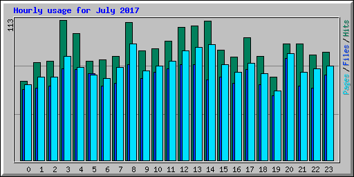 Hourly usage for July 2017