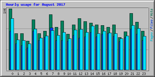 Hourly usage for August 2017