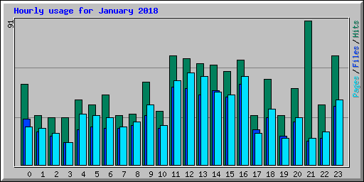Hourly usage for January 2018