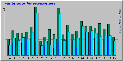 Hourly usage for February 2018
